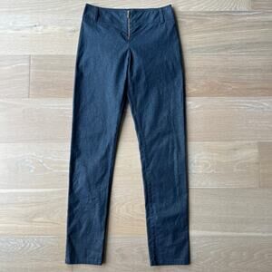 Karen Millen High Rise Gold Glitter Blue Skinny Pants